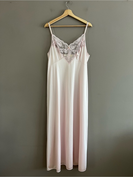 jcpenney Other - Vtg JC Penny Nightgown Women Large Pink Long Dress Lace Babydoll Coquette USA